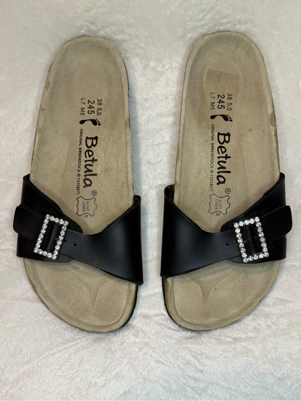 TULA By Birkenstock Madrid Black Buckle Strap Women's Slide Sandals Women’s US 7